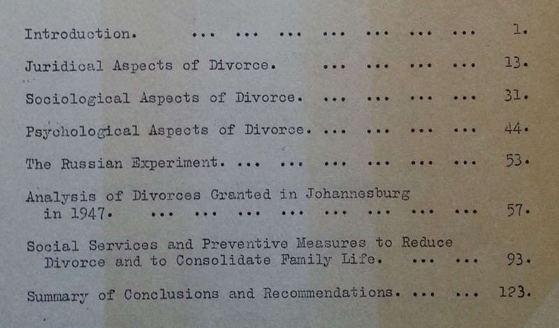 Report on Divorces in Johannesburg (Revised Edition, 1953)
