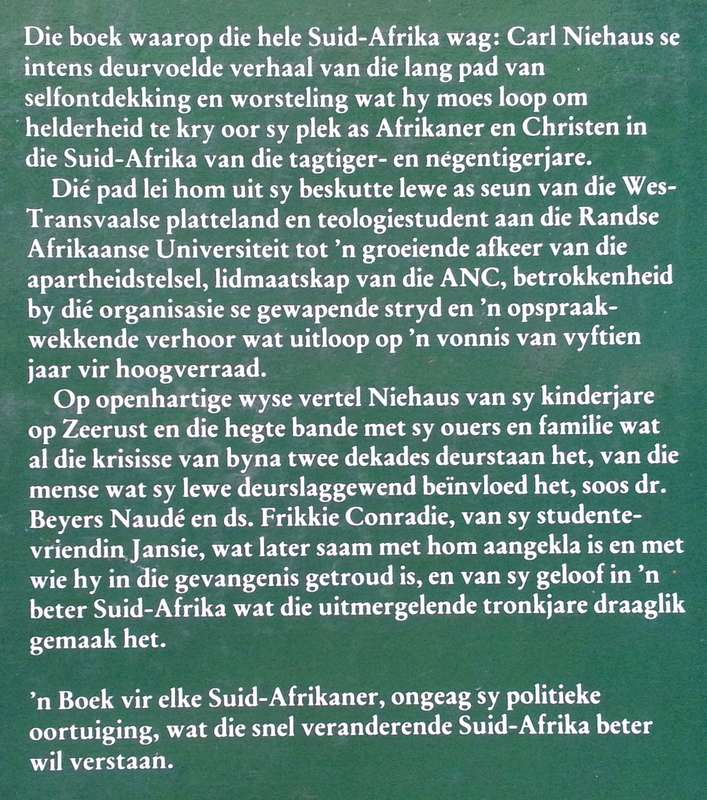 Om te Veg vir Hoop (Inscribed by Author, Afrikaans) | Carl Niehaus