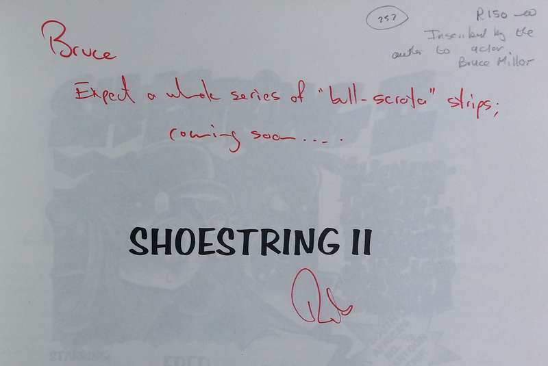 Shoestring II (Inscribed by Author to the Actor Bruce Millar) | Rob & Dr. Jack