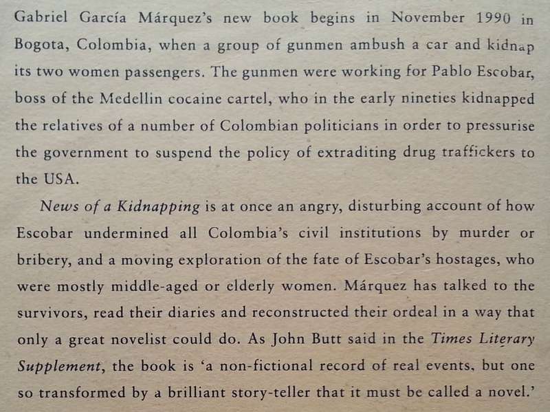 News of a Kidnapping (Uncorrected Proof Copy) | Gabriel Garcia Marquez
