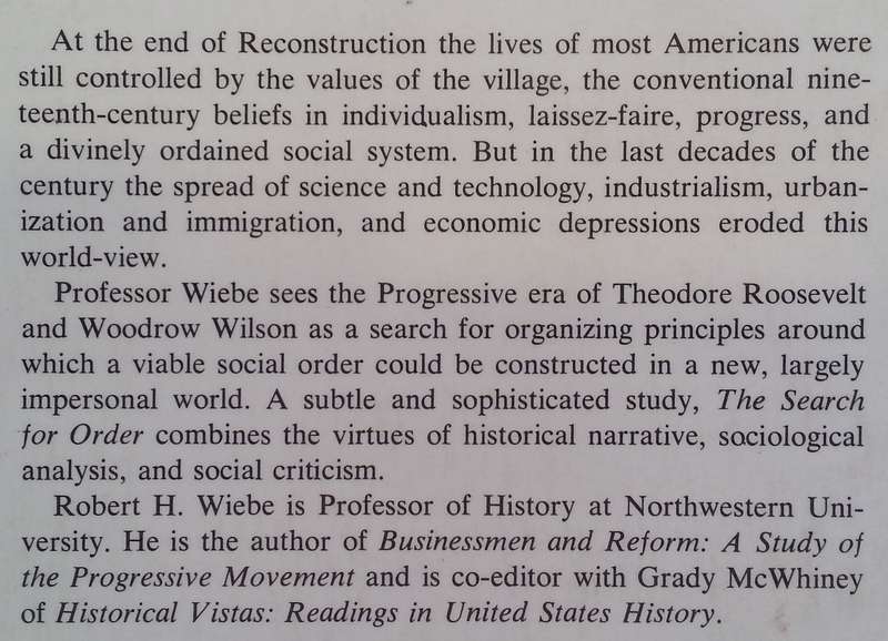 The Search for Order, 1877-1920 (The Making of America series) | Robert H. Wiebe