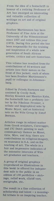 Art and Articles in Honour of Heather Martienssen | Frieda Harmsen (Ed.)