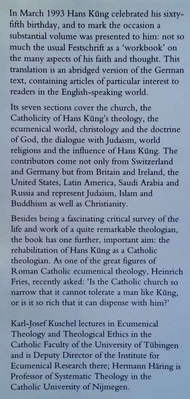 Hans Kung: New Horizons for Faith and Thought | Karl-Josef Kuschel & Hermann Haring (Eds.)