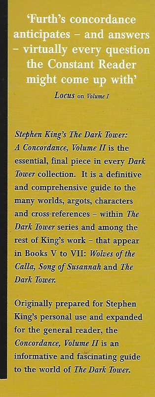 Stephen King's the dark tower a corncordance volume 2 | Robin Furth