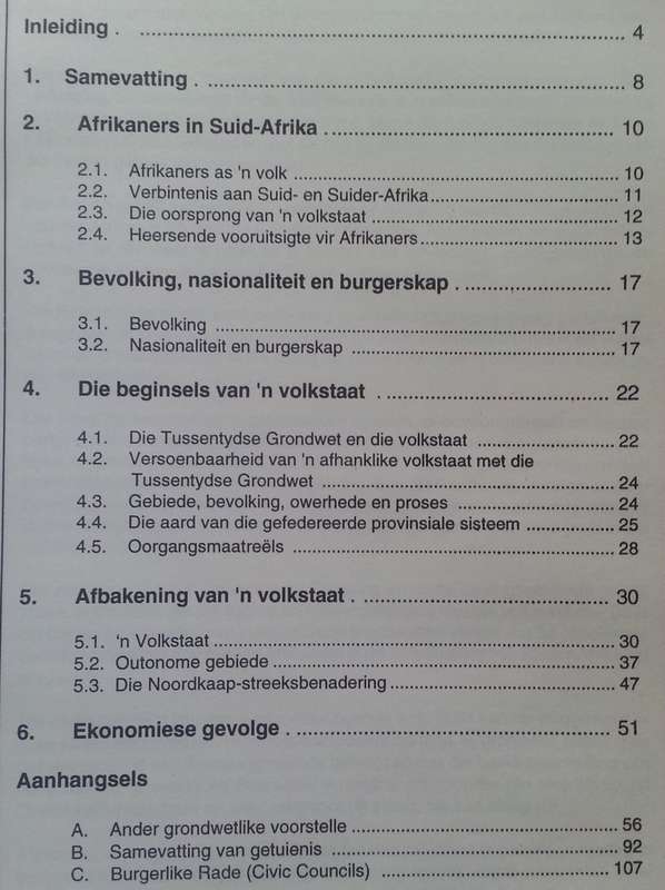 Eerste Tussentydse Verslag van die Volkstaatraad, Mei 1995 (Afrikaans)