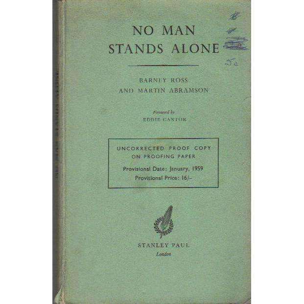 No Man Stands Alone (Uncorrected Proof) | Barney Ross & Martin Abramson