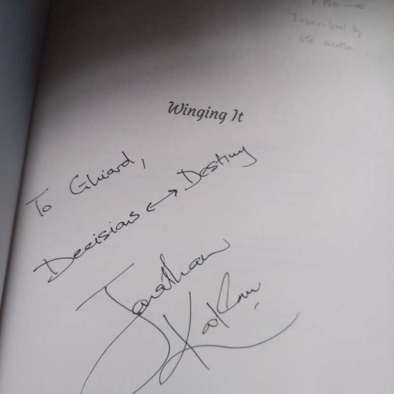 Winging It (inscribed by author) | Joanne Jowell