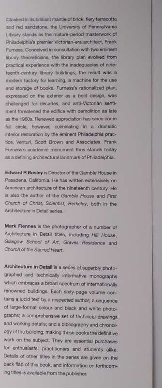 University of Pennsylvania Library: Frank Furness | Edward R Bosley