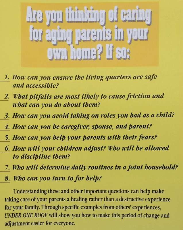 Under One Roof: Caring for an Ageing Parent (Inscribed by Author) | Sheelagh McGurn