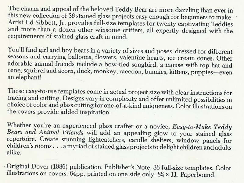 Easy to Make Teddy Bears and Animal Friends: Stained Glass Projects | Ed Sibbett, Jr.