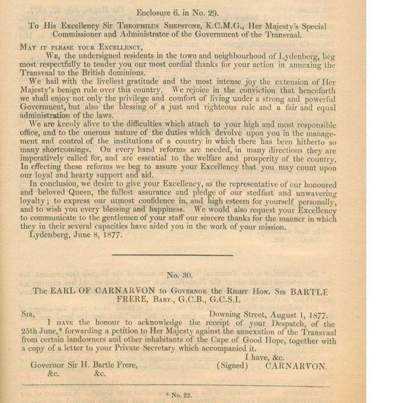 Further Correspondence Respecting the Affairs of South Africa