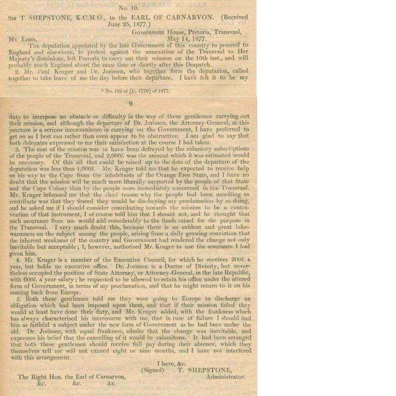 Further Correspondence Respecting the Affairs of South Africa