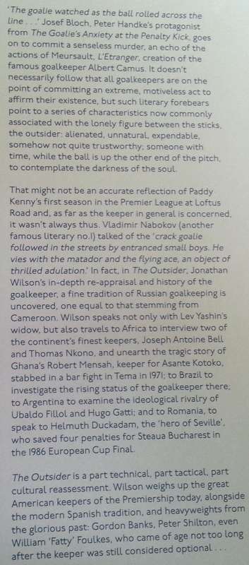 The Outsider: A History of the Goalkeeper | Jonathan Wilson