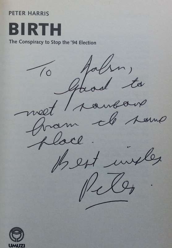 Birth: The Conspiracy to Stop the '94 Elections (Inscribed by Author) | Peter Harris