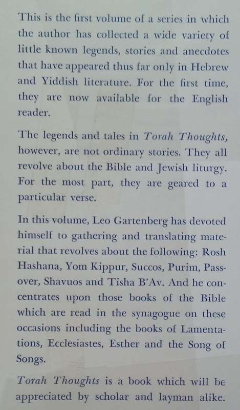 Torah Thoughts (Both Volumes Inscribed by Editor) | Leo Gartenberg (Ed.)