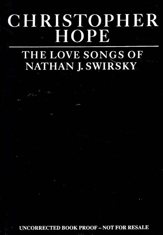 The Love Songs of Nathan J. Swirsky (Proof Copy) | Christopher Hope