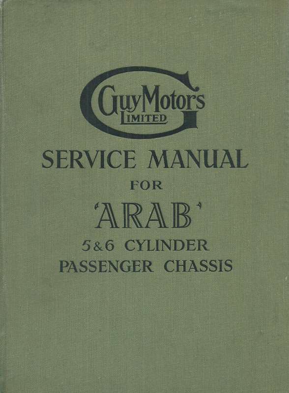 Service Manual for 'Arab' 5 & 6 Cylinder Passenger Chassis
