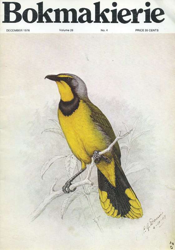 Bokmakierie: General Interest Magazine of the SA Ornithological Society (Vol. 28, No. 4, December...