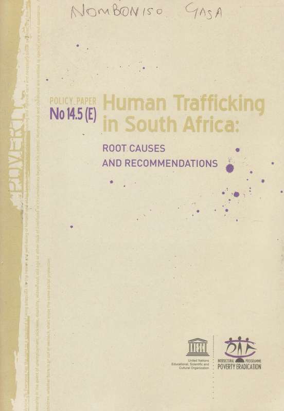 Human Trafficking in South Africa: Root Causes and Recommendations