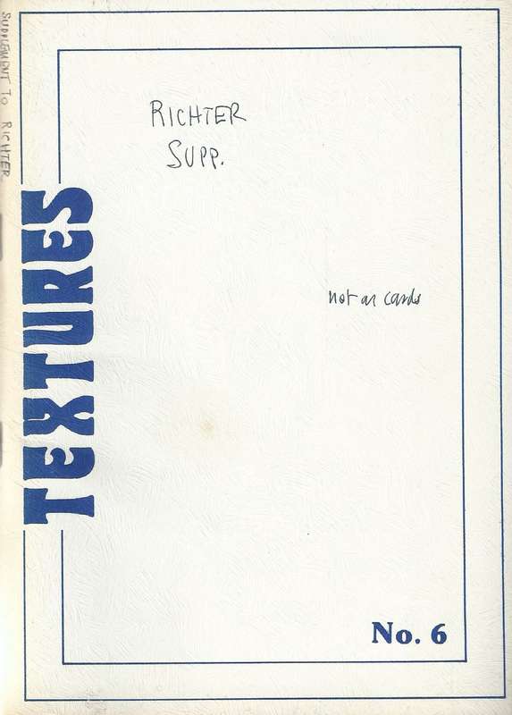 Textures No. 6 (Supplement to A Bibliography of Criticism of South African Literature in English)...