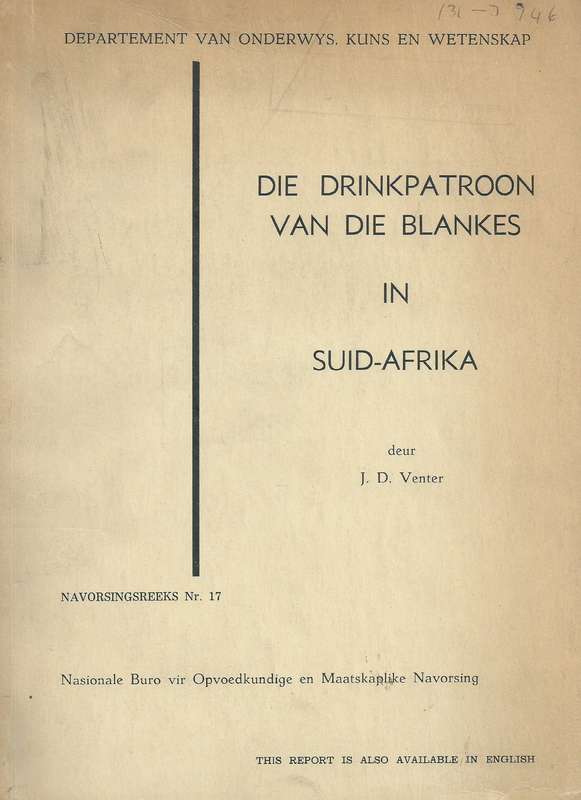 Die Drinkpatroon van die Blankes in Suid-Afrika (Afrikaans) | J. D. Venter