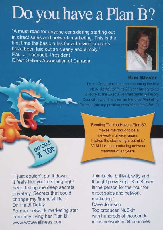 Do You Have a Plan B? Guide to an Alternative Career in Direct Sales and Network Marketing | Kim ...