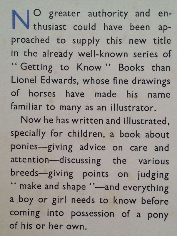 Getting to Know Your Pony (With Beautiful Illustrations) | Lionel Edwards