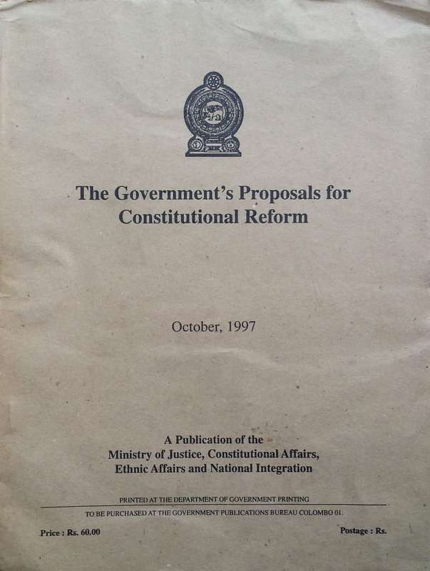 The Government's Proposals for Constitutional Reform, October 1997 (Sri Lanka)