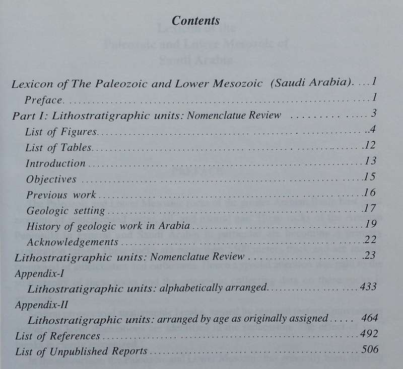 Lexicon of the Paleozoic and Lower Mesozoic of Saudi Arabia: Part 1, Lithostratigraphic Units: No...