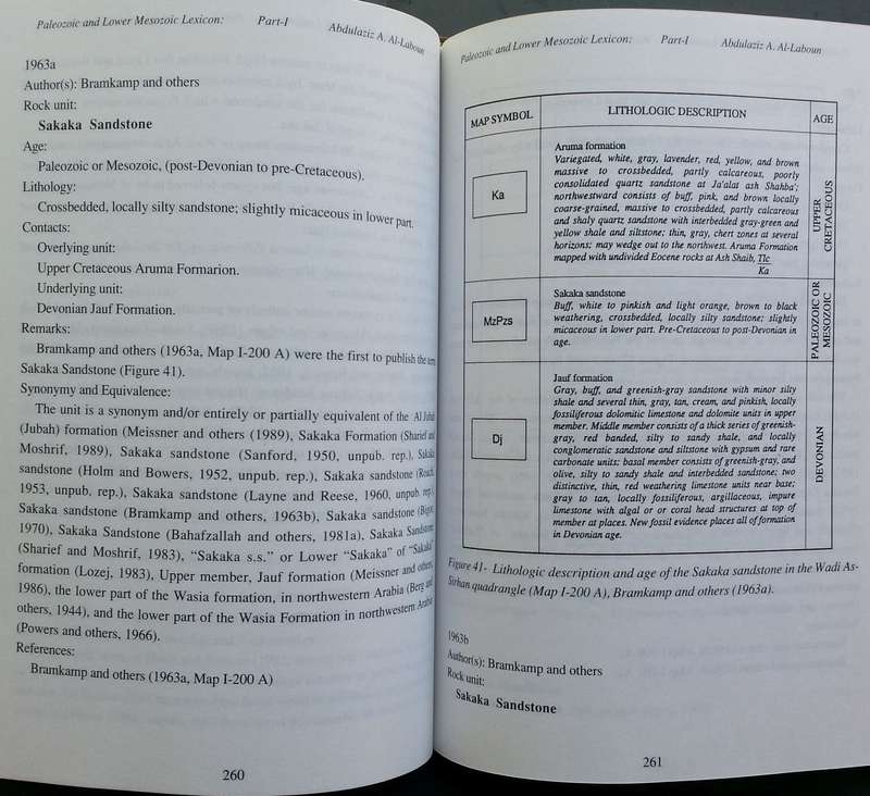 Lexicon of the Paleozoic and Lower Mesozoic of Saudi Arabia: Part 1, Lithostratigraphic Units: No...