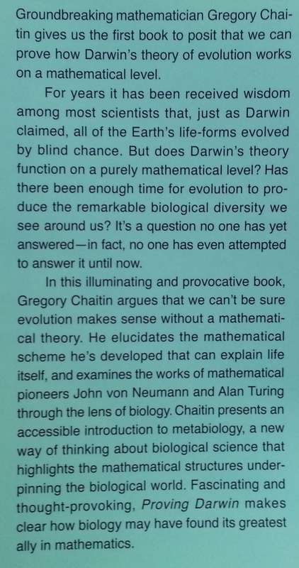 Proving Darwin: Making Biology Mathematical | Gregory Chaitin
