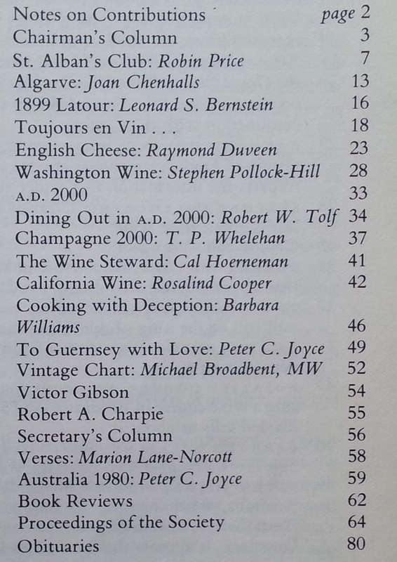 The Journal of the International Wine & Food Society (Vol. 6, No. 1)