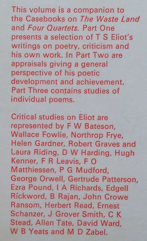 TS Eliot: 'Prufrock', 'Gerontion', Ash Wednesday and other Shorter Poems | B. C. Southam (Ed.)