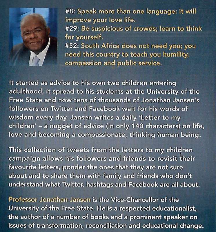 Letters to My Children (tweets to make you think) (Signed by Author) | Jonathan Jansen