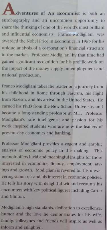Adventures of an Economist | Franco Modigliani