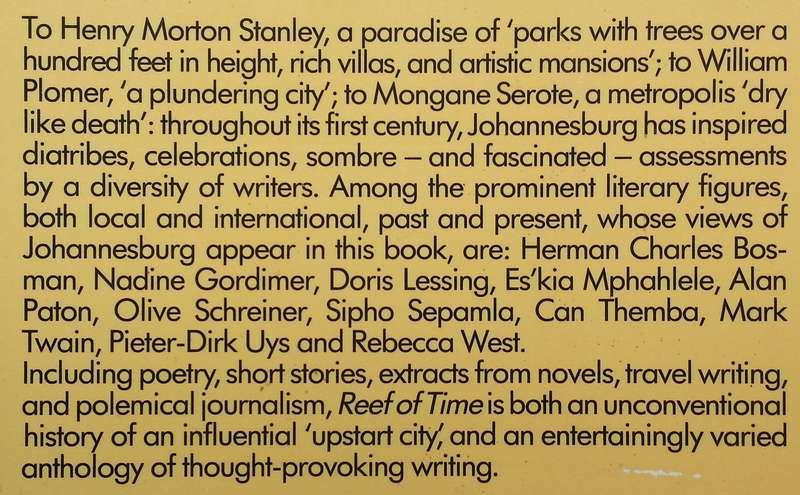 Reef of Time: Johannesburg in Writing | Digby Ricci (Ed.)