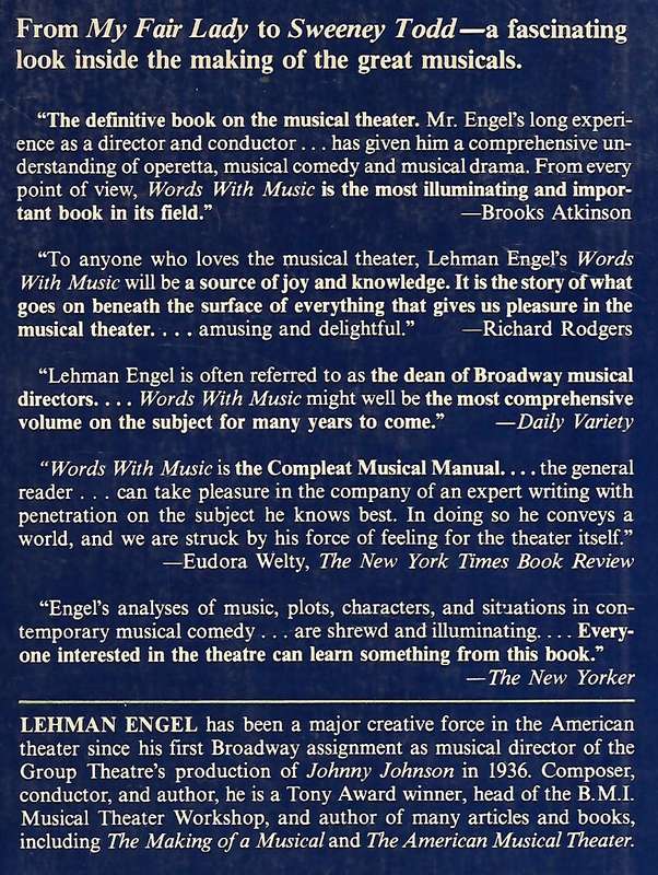 Words with Music: The Broadway Musical Libretto | Lehman Engel