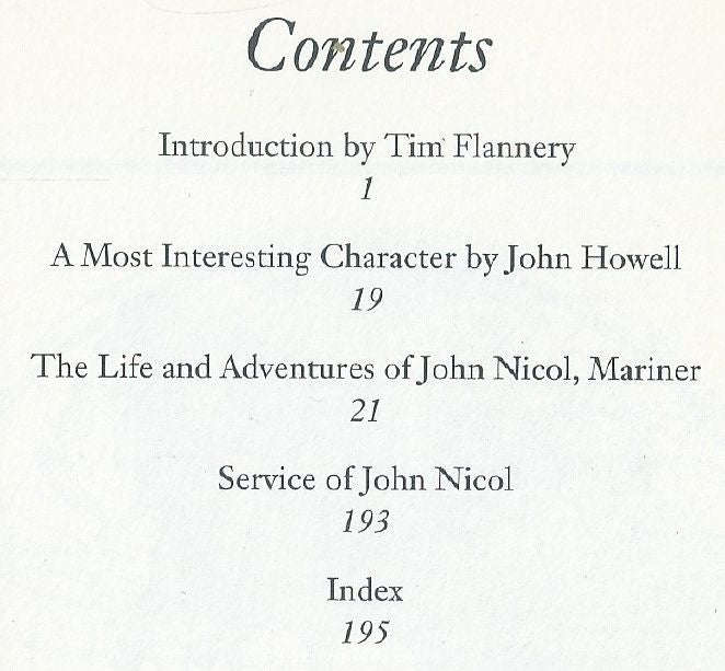The Life and Adventures of John Nicol, Mariner | Tim Flannery (Ed.)