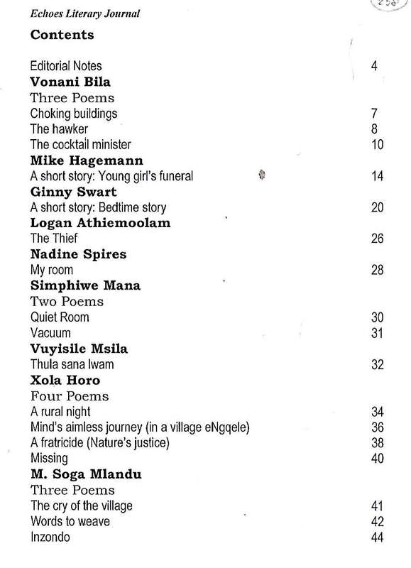 Echoes Literary Journal (Vol. 1, No. 2, April 2004)