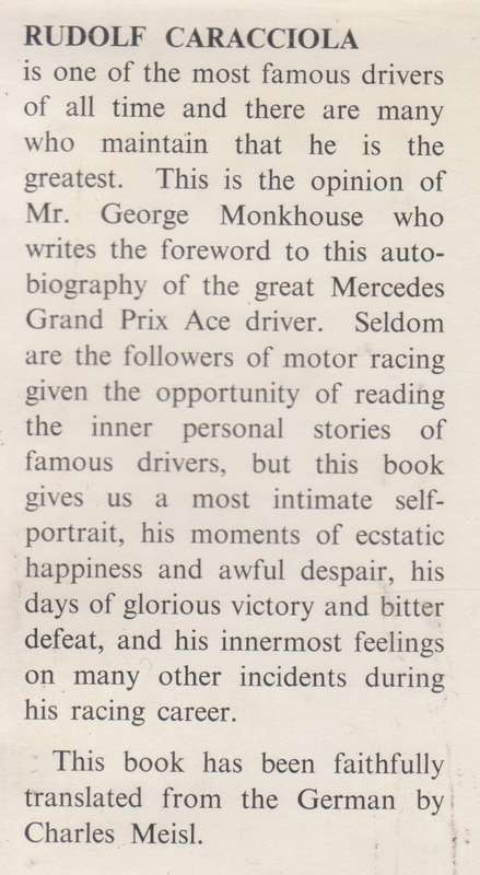 Rudolf Caracciola: Mercedes Grand Prix Ace, An Autobiography | Rudolf Caracciola