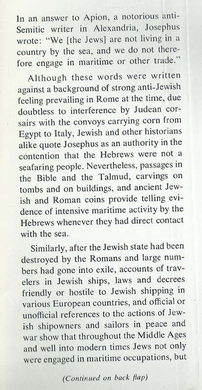 They Took to the Sea: A Historical Survey of Jewish Maritime Activities | Samuel Tolkowsky