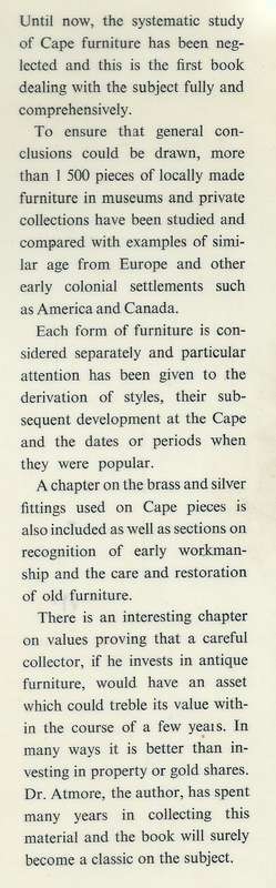 Cape Furniture (2nd Revised Edition) | M. G. Atmore