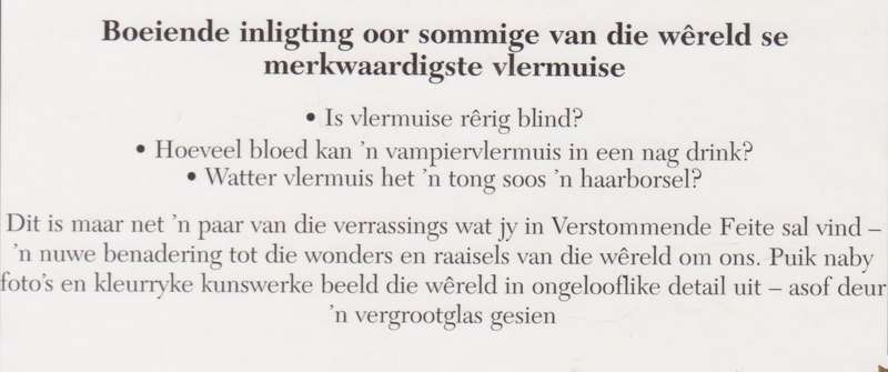 Merkwaardige Vlermuise (Afrikaans)