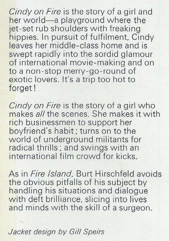 Cindy on Fire (First UK Edition, 1972) | Burt Hirschfeld