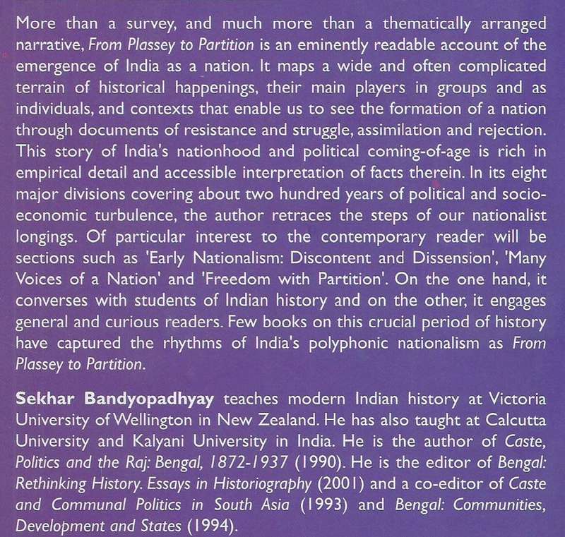 From Plassey to Partition: A History of Modern India | Sekhar Bandyopadhyay