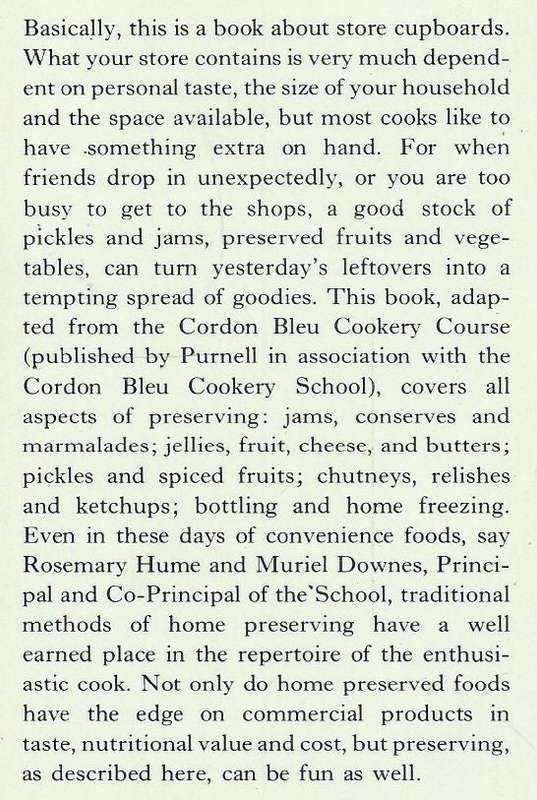Cordon Bleu: Preserving (Jams, Preserves, Pickles and Home-Freezing)