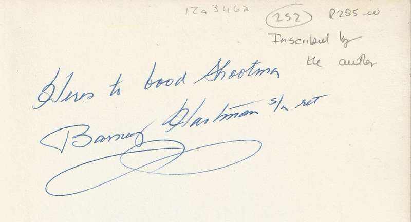 Hartman On Skeet (Inscribed by Author) | Barney Hartman