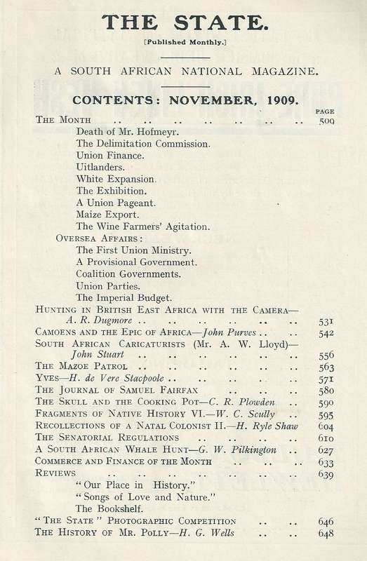 The State: South African National Magazine (Vol. 2, No. 11, November 1909)