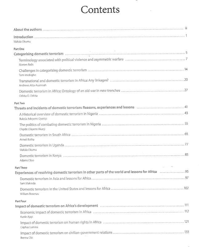 Domestic Terrorism in Africa: Defining, Addressing and Understanding Its Impact on Human Security...