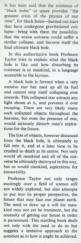 Black Holes: The End of the Universe? (Proof Copy) | John Taylor